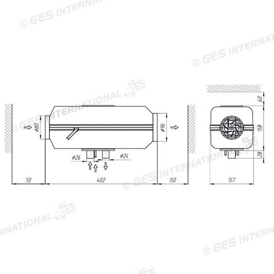 RISCALDATORE AD ARIA-GASOLIO/12V AUTOTERM 4D + pannello comfort