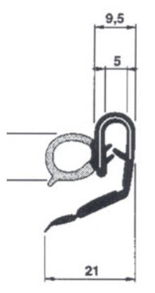 GUARNIZIONE INTERNA PORTE/PORTELLONI ARMATA (INTERNO BIANCO) VENDUTA AL MT