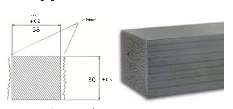 PROFILO STRUTTURALE 38X30 mm IN PVC ESPANSO “GRIGIO” (L.2,5 MT)