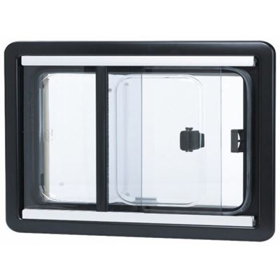 Finestra Seitz S4 1100 x 450 mm, grigio chiaro, scorrevole dx.